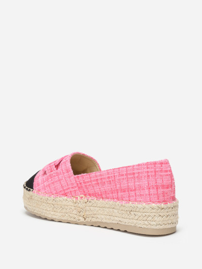 Espadrilles fuchsia effet tweed avec bride