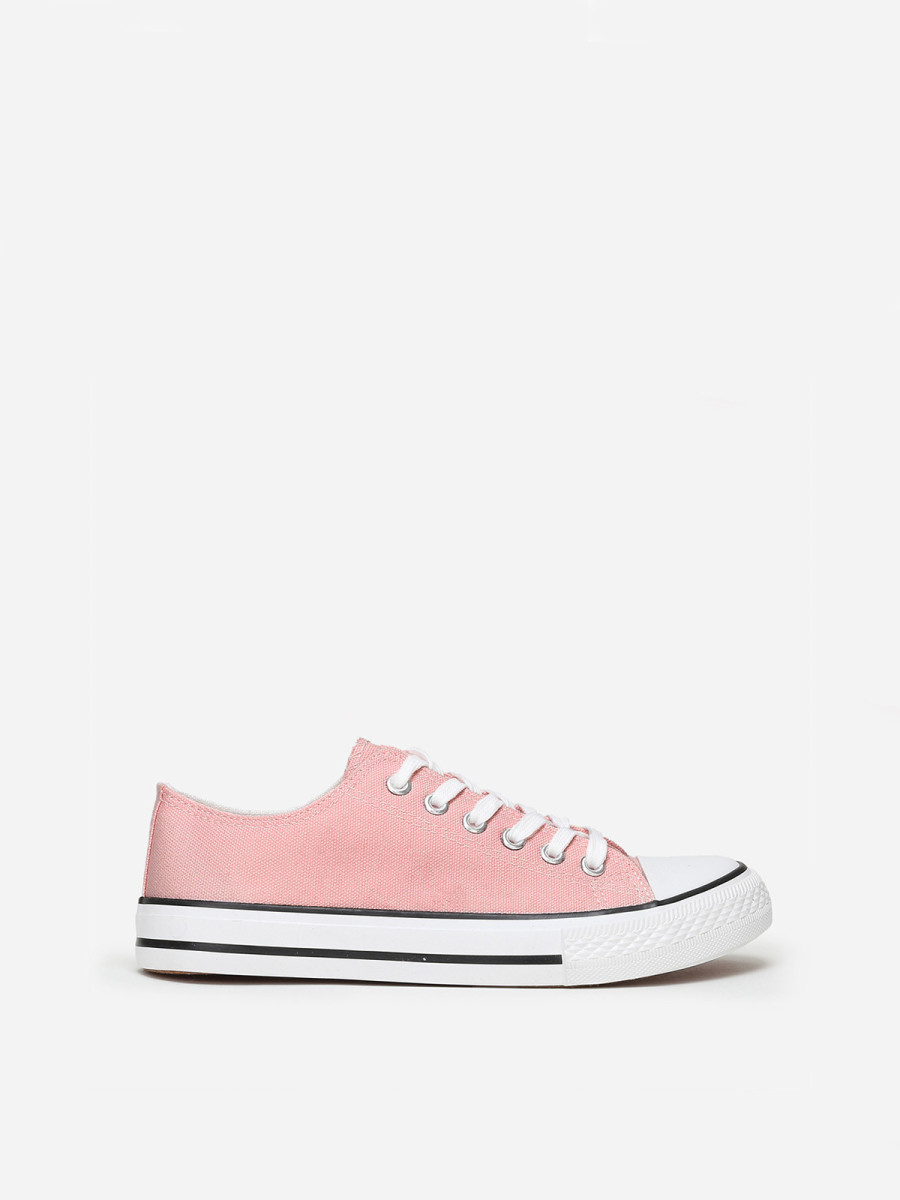 Tennis basses rose foncé en toile Tennis basses rose foncé en toile