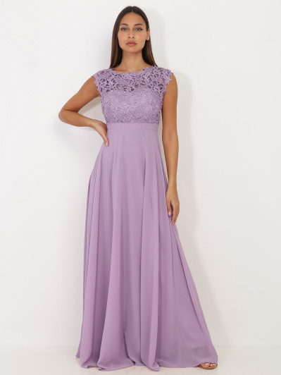 Robe longue à dentelle grandes tailles