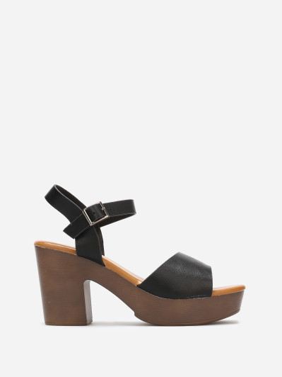 Sandales à semelle effet bois