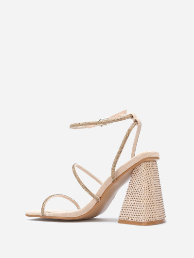 Sandales en suédine à strass