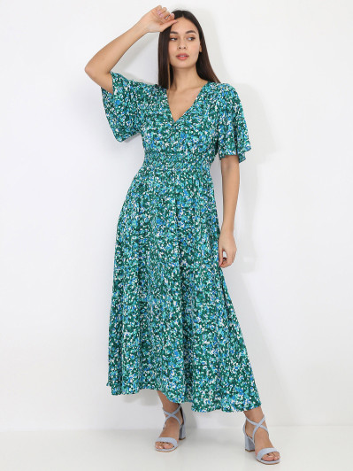 Robe longue à motif tacheté