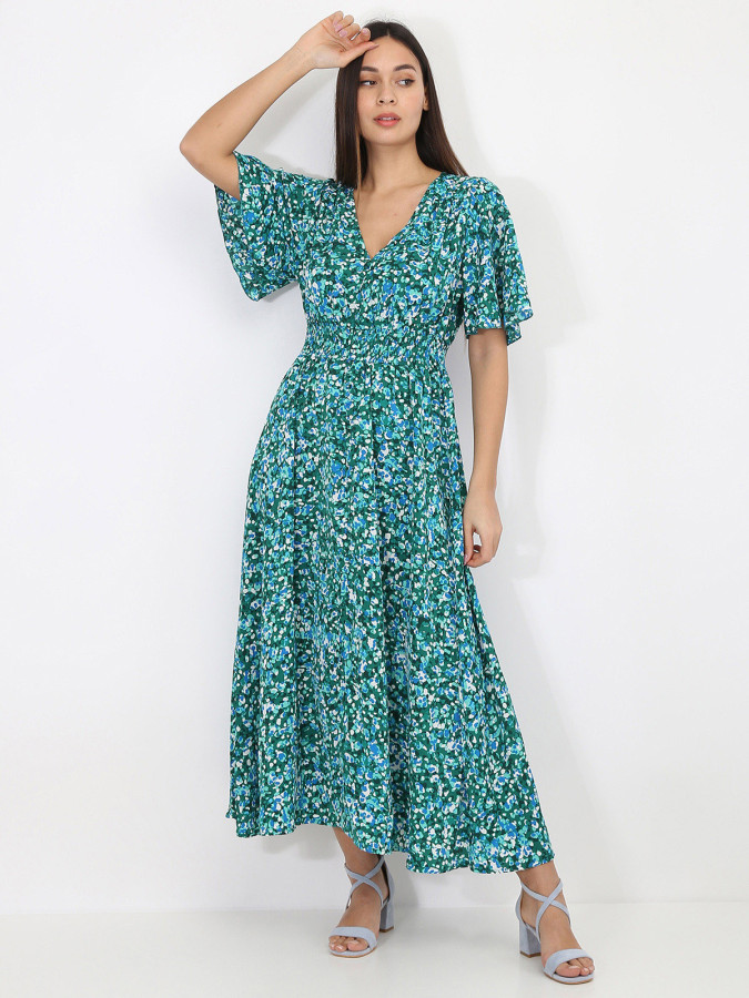 Robe longue à motif tacheté