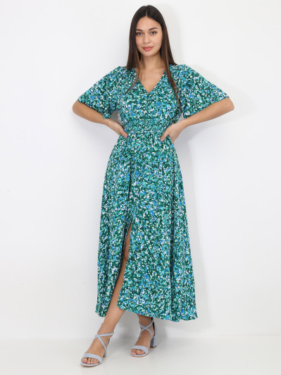 Robe longue à motif tacheté
