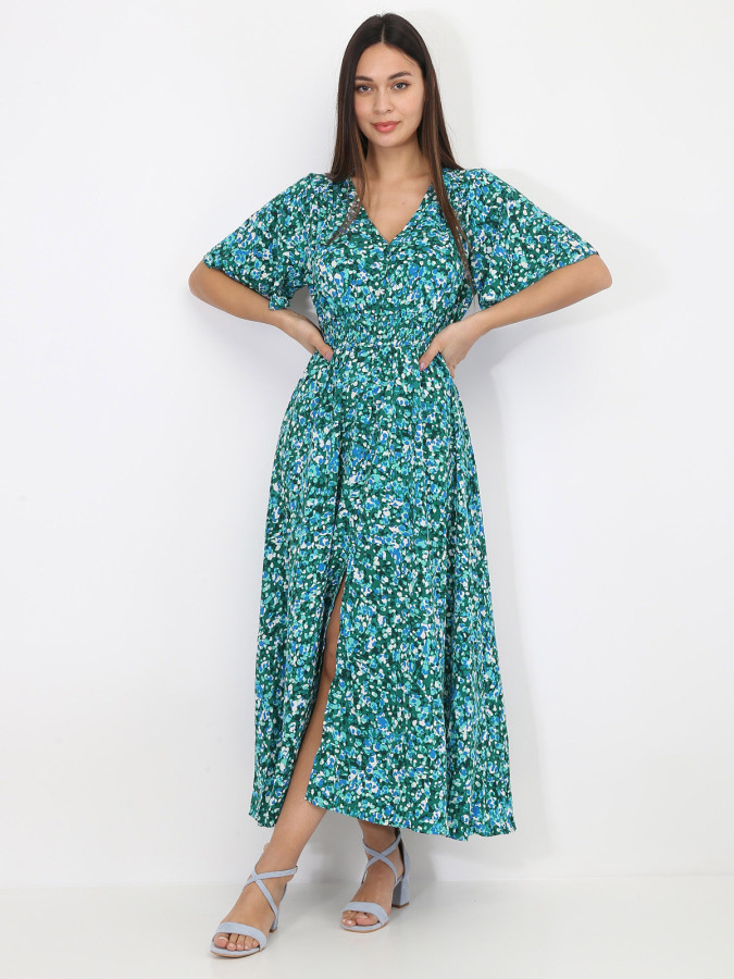 Robe longue à motif tacheté