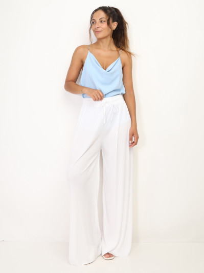 Pantalon large plissé
