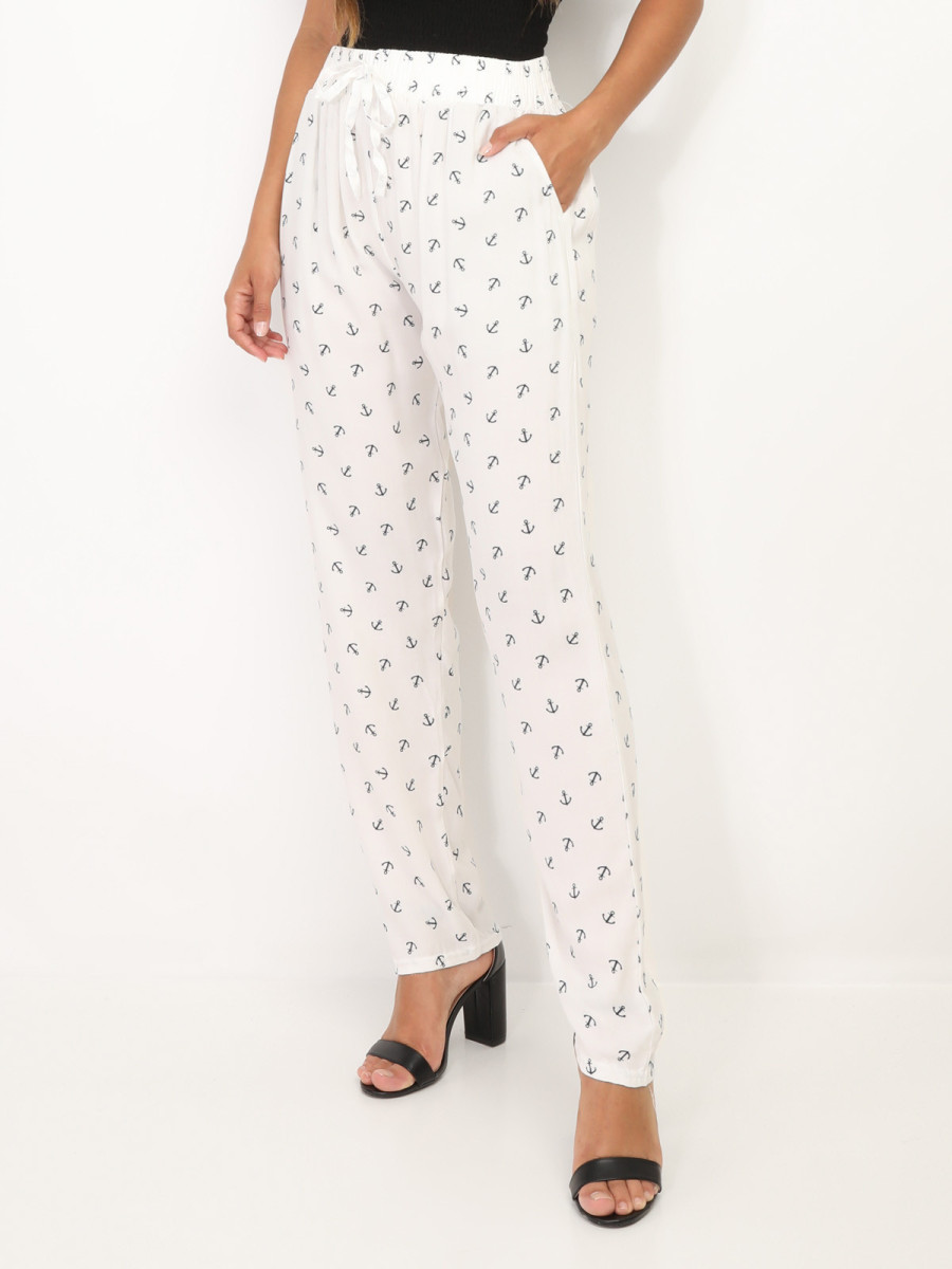 Pantalon léger à motifs ancres Pantalon léger à motifs ancres