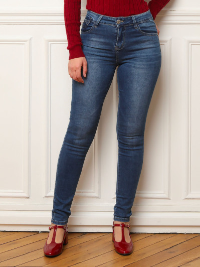 Jeans skinny avec nœuds sur les poches