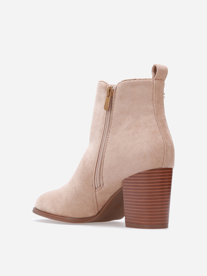 Bottines en suédine à zip décoratif