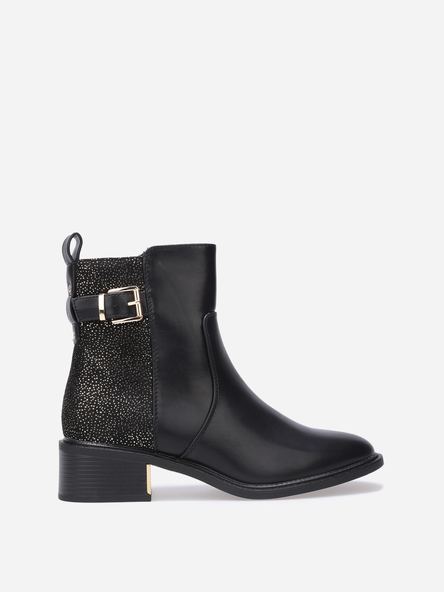 Bottines à motifs et détails dorés