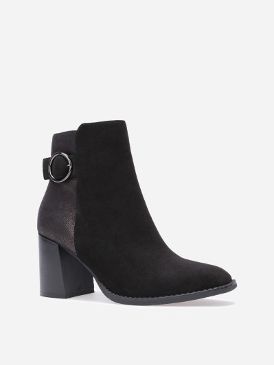 Bottines à paillettes et boucle dorée