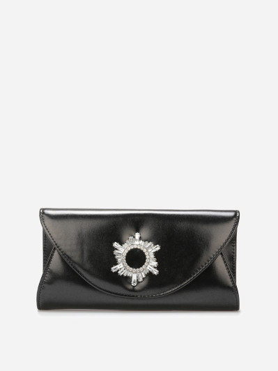 Pochette de soirée à boucle en strass