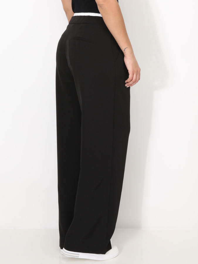 Pantalon de costume à taille contrastante