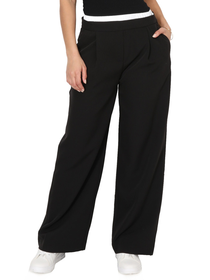 Pantalon de costume à taille contrastante