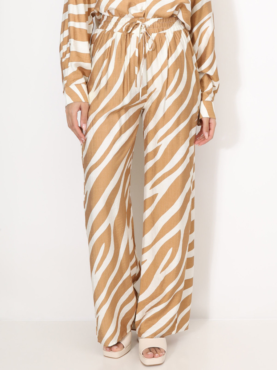 Pantalon large à motif zébré Pantalon large à motif zébré