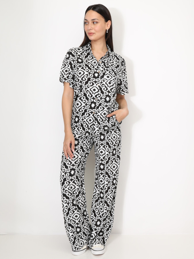 Chemise fluide à motif abstrait