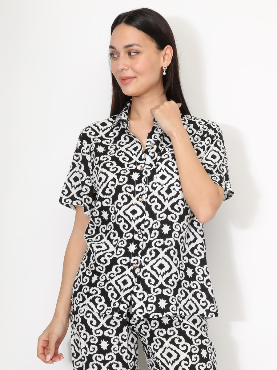 Chemise fluide à motif abstrait