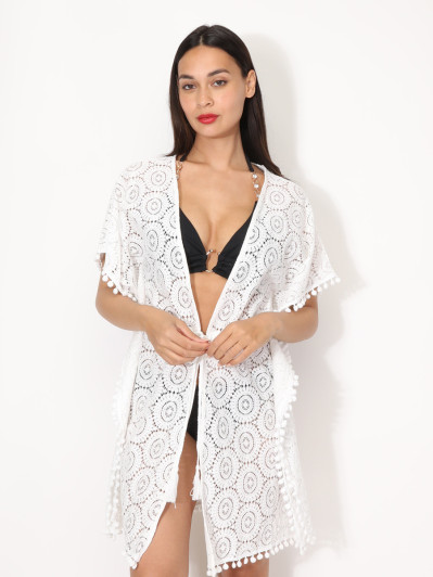 Kimono en dentelle à nouer