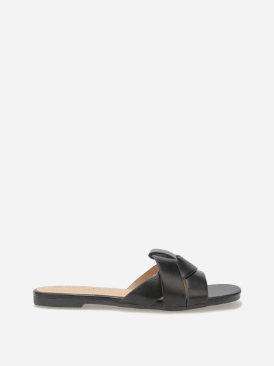 Mules plates à brides entrecroisées