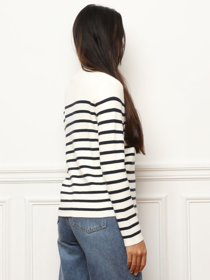 Pull marinière à boutons officiers