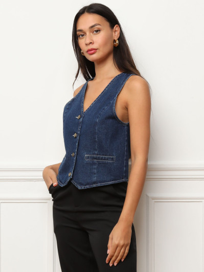 Gilet sans manches en denim