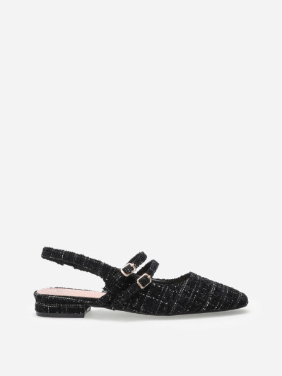 Ballerines slingback multibrides en tweed
