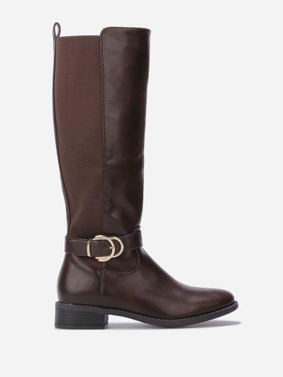 Bottes cavalières stretch à boucle