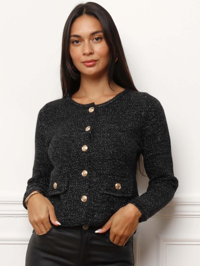 Cardigan en maille brillante