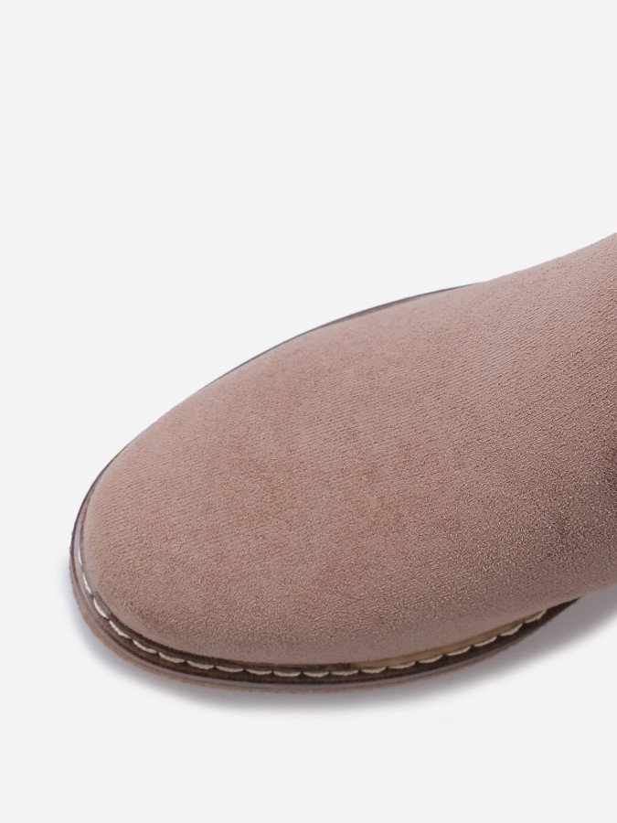 Bottines compensées en suédine