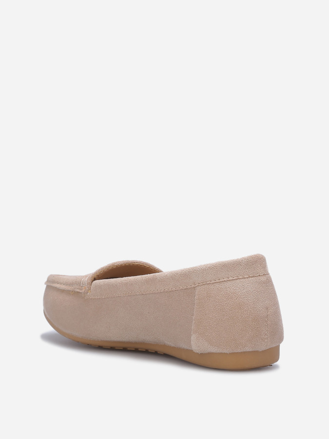 Mocassins taupe en suédine