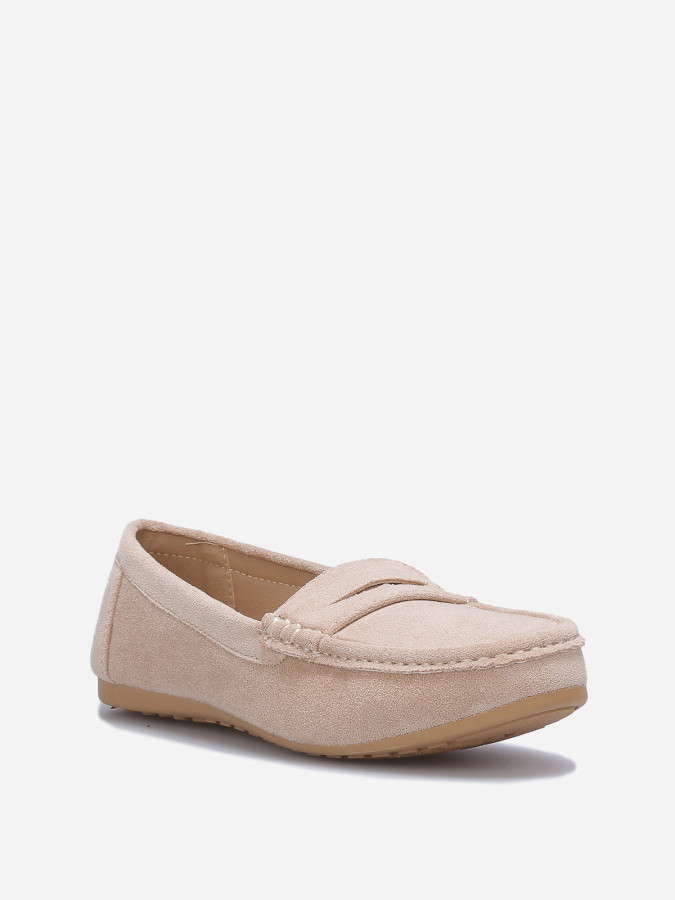 Mocassins taupe en suédine