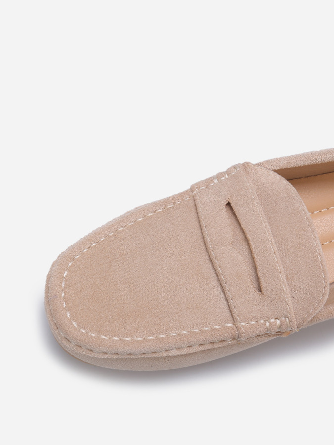 Mocassins taupe en suédine