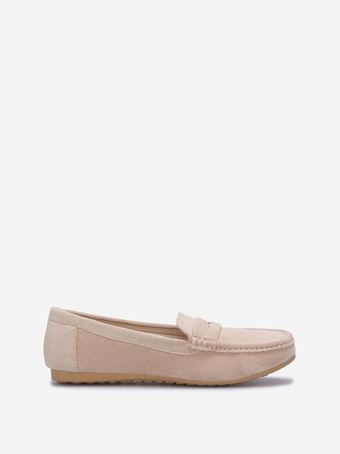 Mocassins taupe en suédine