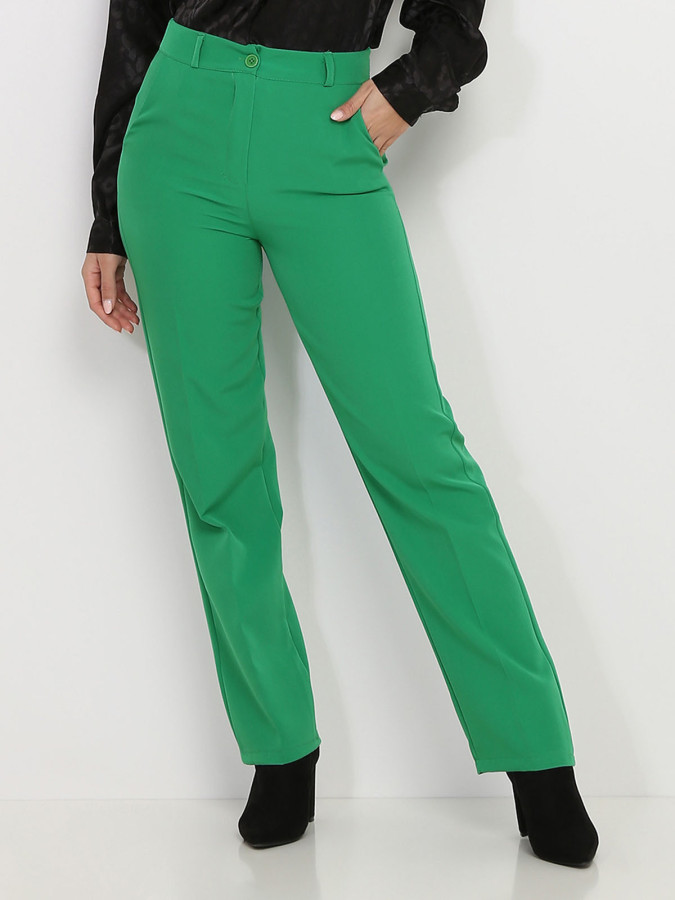 Pantalon classique droit vert