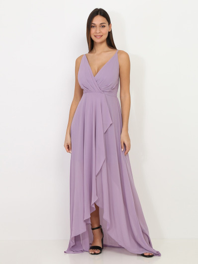Robe de soirée longue parme