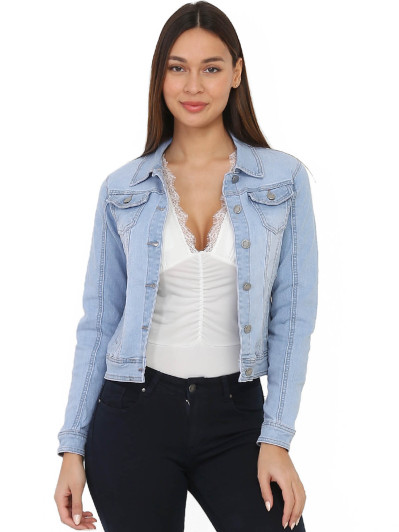 Veste en jeans bleu brut pas cher