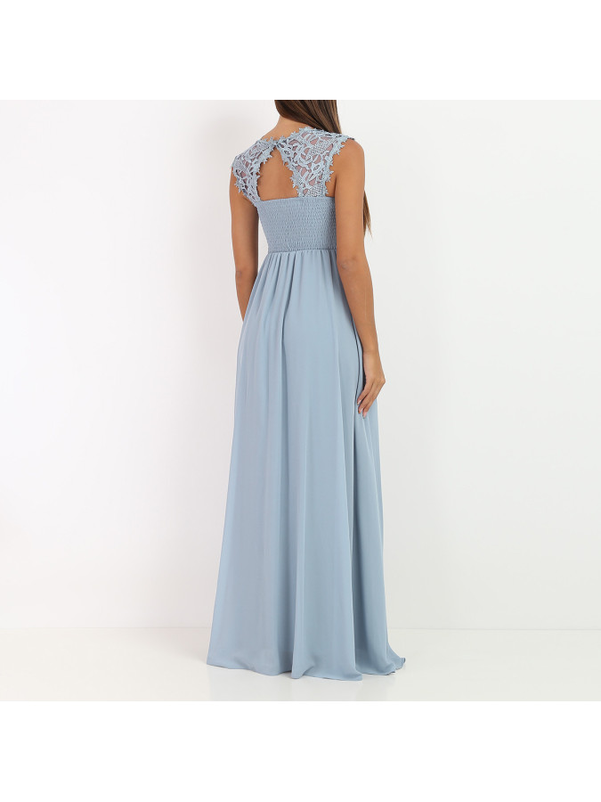 Robe longue à dentelle grandes tailles