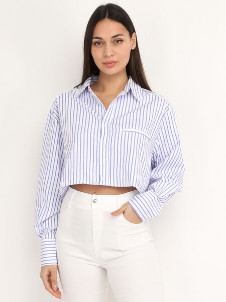 Chemise cropped à rayures