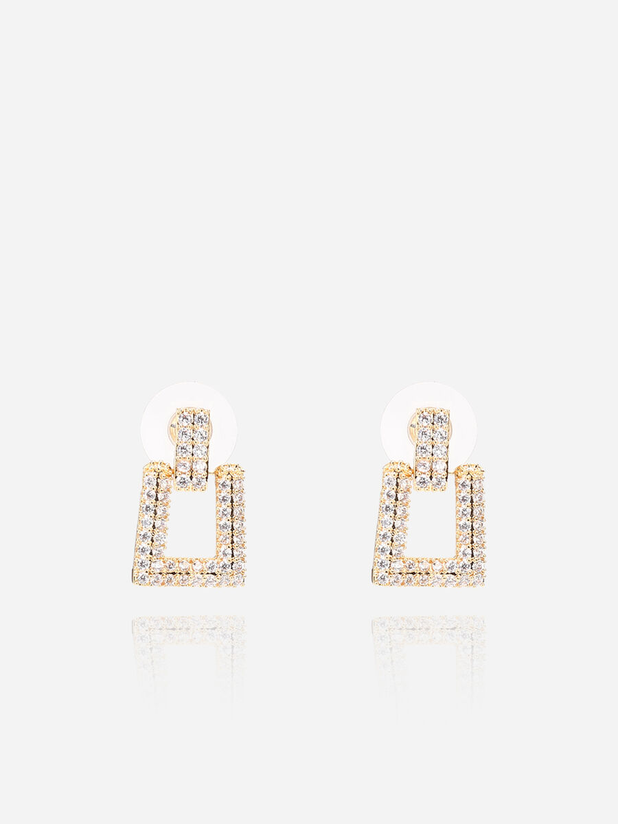 Boucles d'oreilles rectangles en strass image number null