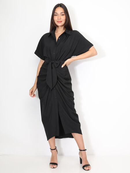 Robe chemise à manches kimono