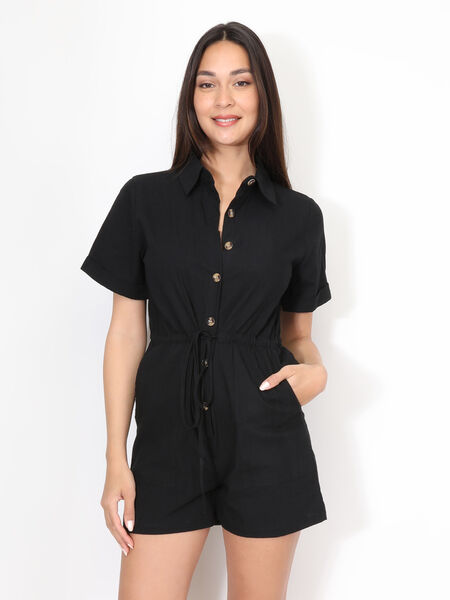 Belted cotton playsuit image number 0