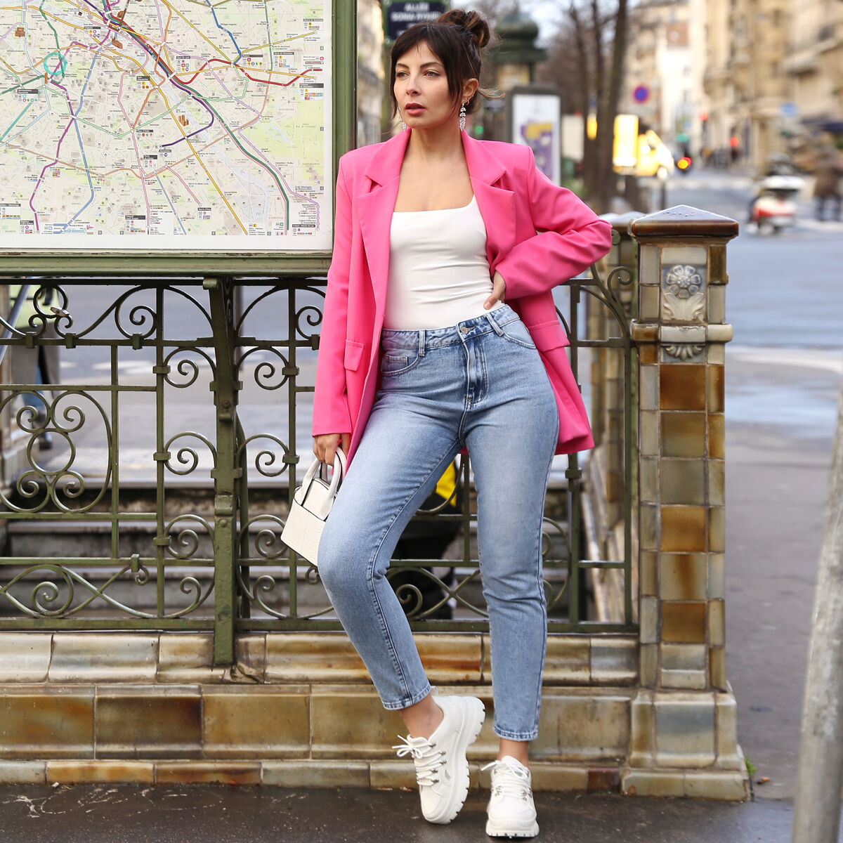 Cecil Jeans coupe-droite rose clair style simple Mode Jeans Jeans coupe-droite 