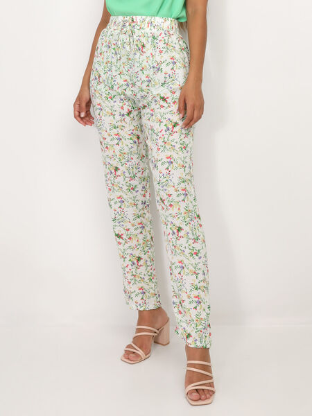 Pantalones ligeros con motivos florales