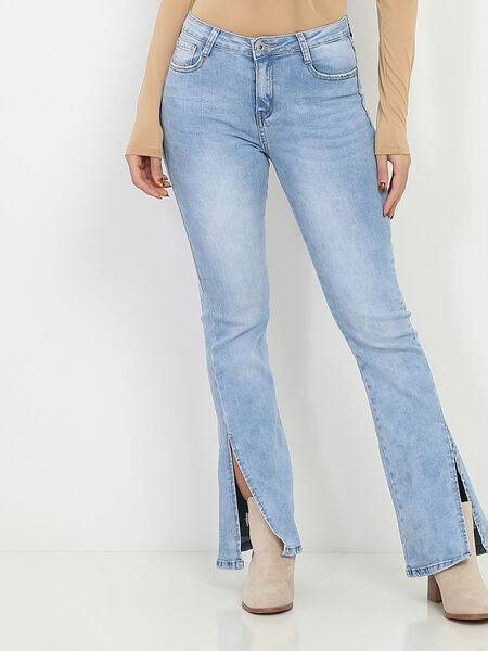 Jeans svasati con spacchi image number 0