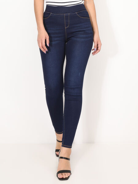 High-waisted faded jegging