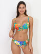 Bikini a fascia con fiori tropicali image number 0