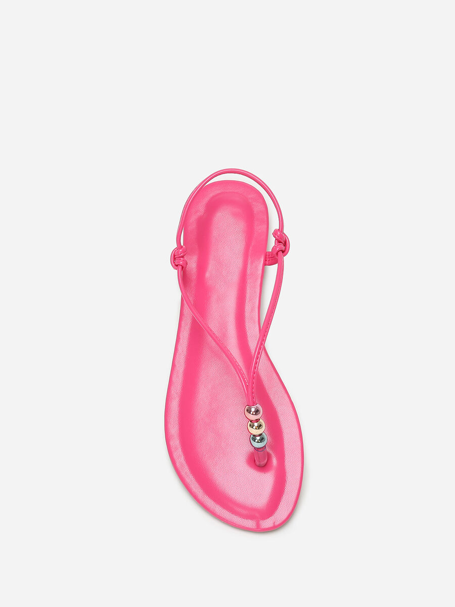 Nu-pieds à fines bride avec perles colorées image number 3