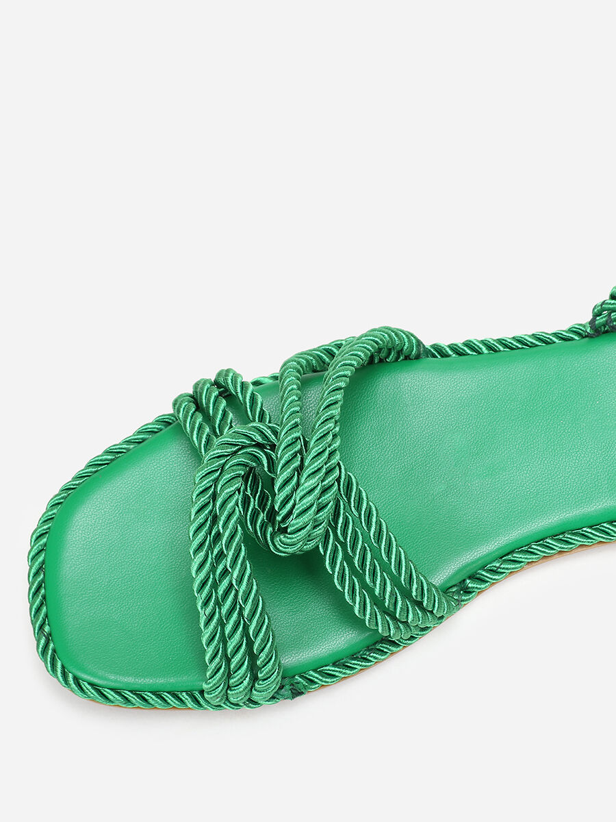 Sandales plates à lanières en corde image number 3