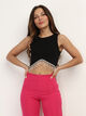 Crop top con frange di strass image number 2