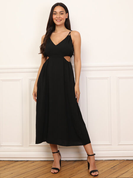 Robe taille cut out mi-longue